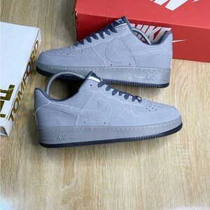 Nike Light Gray Air Force 1 Shoes